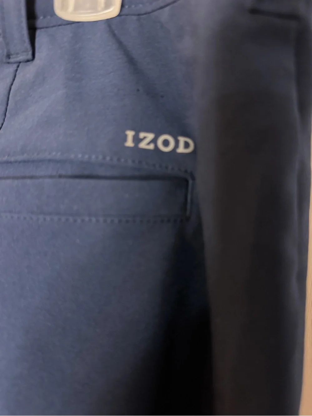 IZOD Golf Men’s Navy Khaki Flat Front Straight Stretch Pants 34x32 45FF291